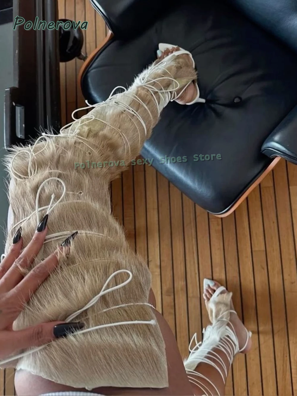 الفراء الصليب تعادل قطع مثير المصارع 2025 الشارع نمط أشار تو خنجر الكاحل حزام المرقعة فتاة حار فوق الركبة التمهيد