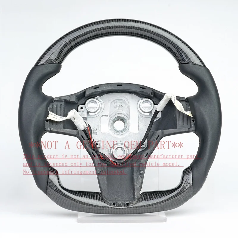 For 19-22 Tesla Model 3 Carbon Fiber Sport New Energy Modified Steering Wheel Horn Cover Horn Shell Decorative Cover
