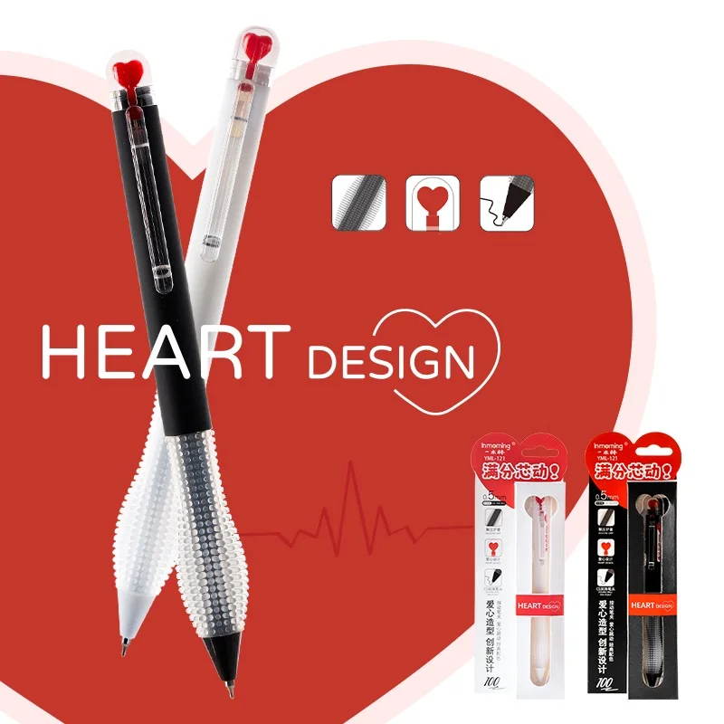 

Гелевая ручка в форме сердца, подарок на день Святого Валентина, силиконовая ручка, 0,5 мм, двухшариковая, черные чернила для письма, F7547