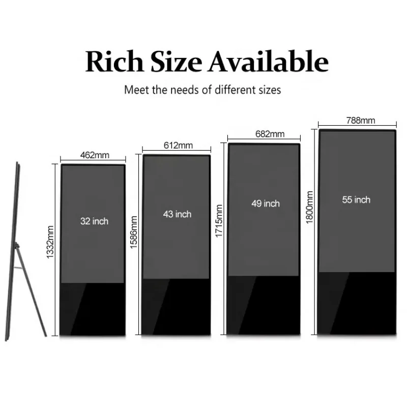custom.Foldable Portable Easy-carry Moveable Poster Digital Signage LCD Advertising Display Street Food Kiosk/car/store/mall