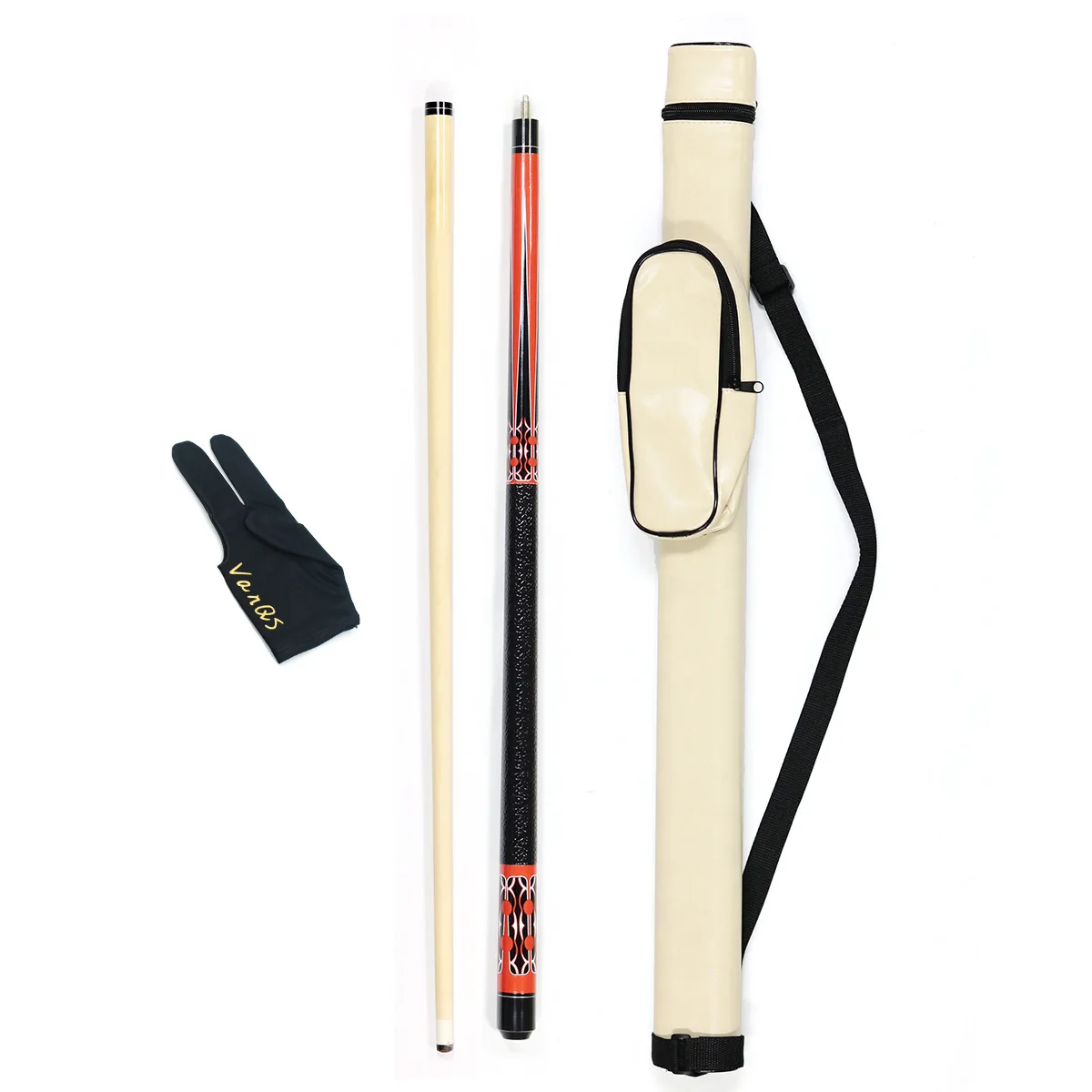 مجموعة ألعاب البلياردو المبتدئين من VanQS الصديقة للميزانية مع عصا طرف 1/2 13 مم، وحقيبة واحدة وقفاز للبيع