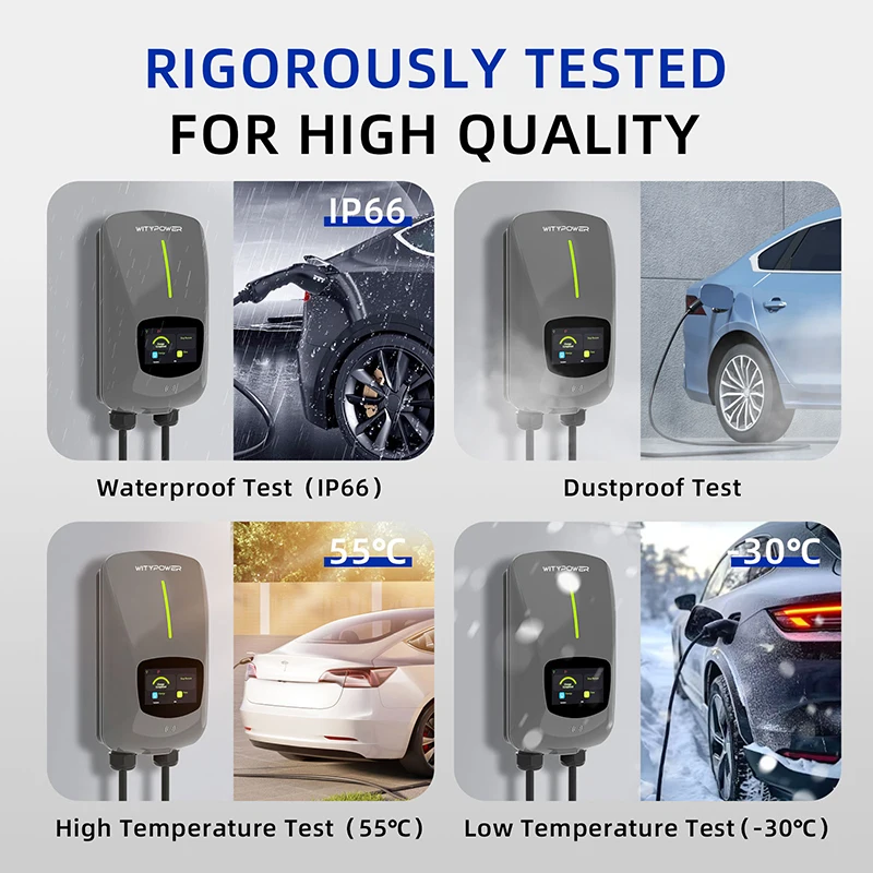 محطة شحن WityPower EV للسيارات Type2 سريعة التيار المتناوب 32A 7KW 22KW شاحن السيارة الكهربائية IEC62196 التحكم الصوتي EVSE صندوق الحائط