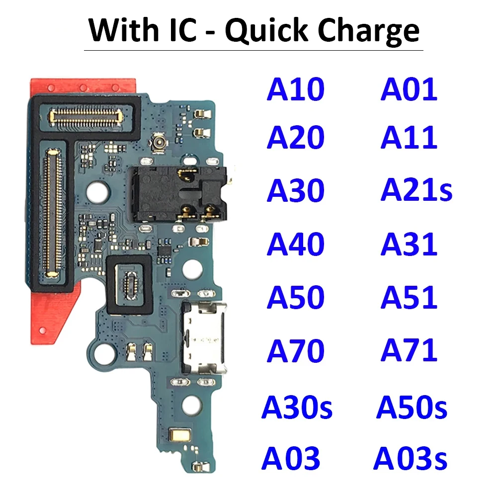 New For Samsung A10 A20 A30 A50 A70 A01 A11 A31 A51 A71 A21s A03 A03s USB Charger Port Dock Connector Charging Board Flex Cable