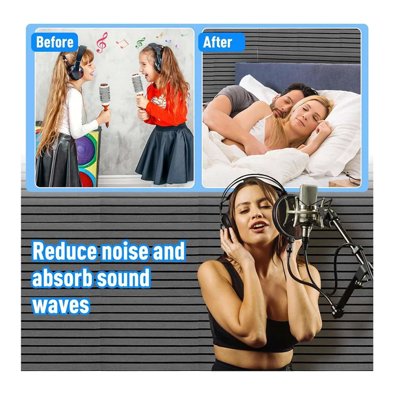 

【Today-Only!】24 Pack Sound Proof Acoustic Panels With Self Adhesive, 14X12X0.4Inch Soundproof Wall Panels For Room, Office