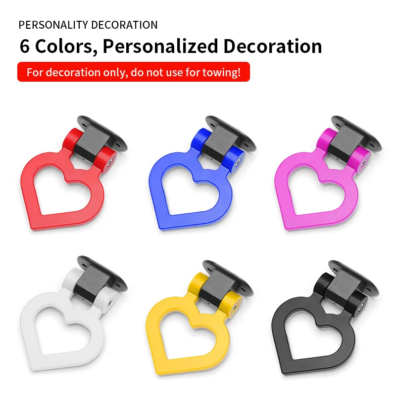Car decorative tow hook Customized front-mounted adhesive heart-shaped anti-collision decorative hook
