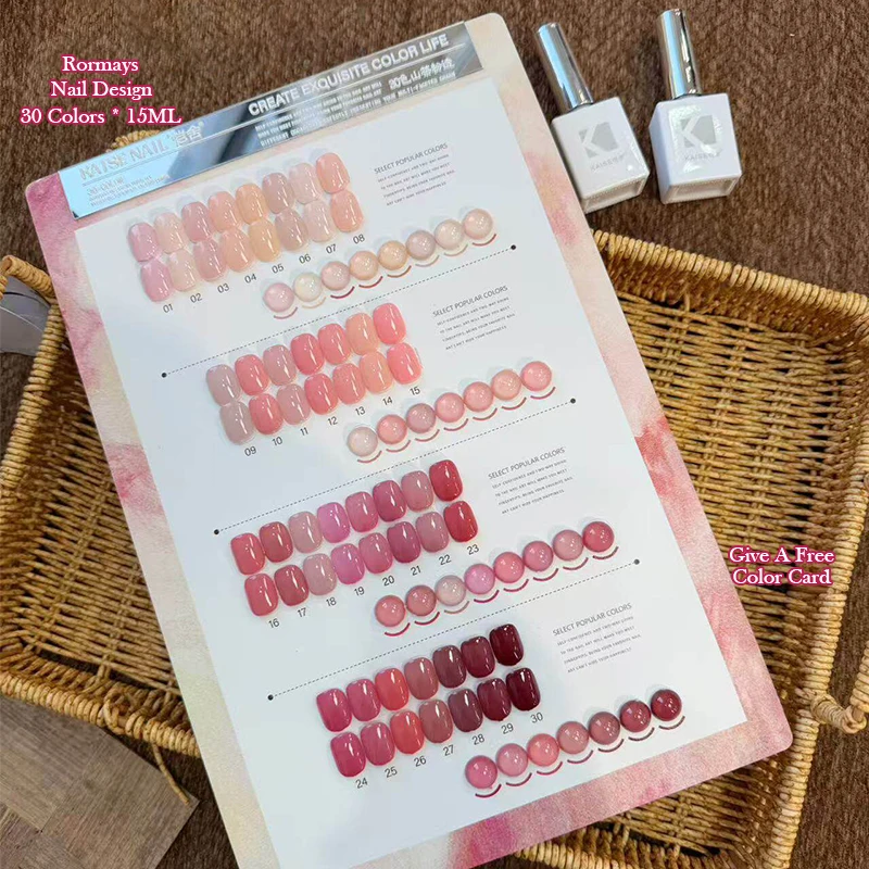 KAISE 30 Colors Nude Gel Nail Polish Set, Soak Off UV LED Sheer Translucent Jelly Gel Kit for Salon Home DIY Nail Art Manicure