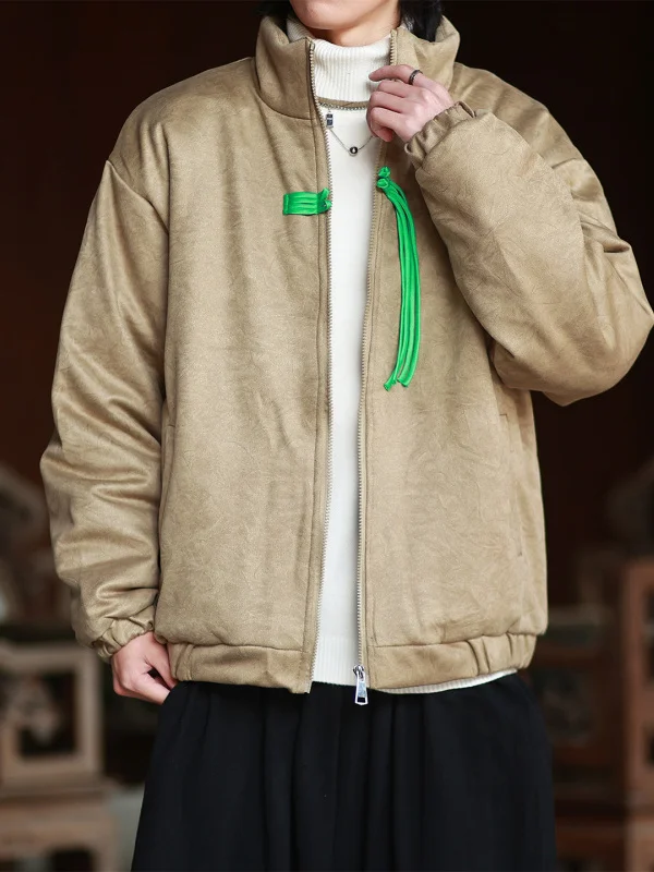 

Мужская повседневная хлопковая куртка большого размера из замшевого вельвета с пуговицами, теплая, утолщенная, в китайском стиле, молодежная, модная, зимняя, новинка