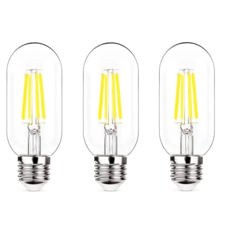 

E26 LED Light Bulb 4W, Equivalent 40W, T14/T45 Tubular Light Bulb Non Dimmable 5000K, Antique Clear Edison Filament Bulb, Pack