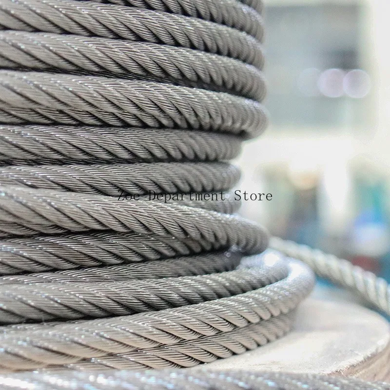 5mm Dia Steel PVC Coated, Flexible Wire Rope Cable 10 Meters Transparent + Silver