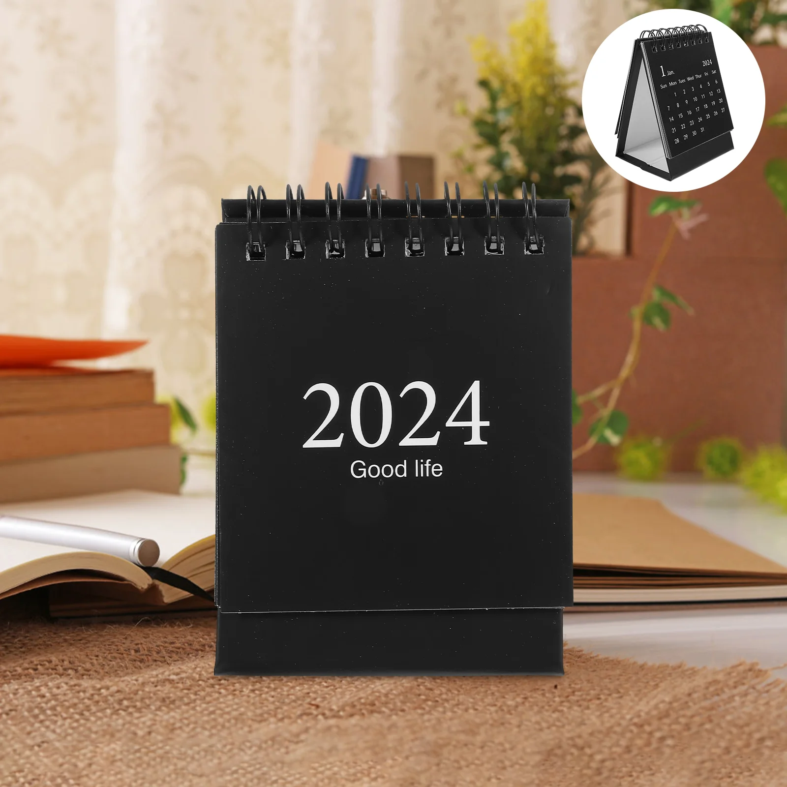 2024 Mini Simple English Desk Calendar Desktop Ornament Decorative Monthly Ornaments