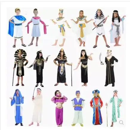 أزياء الهالوين المصرية الملك الرجالية المثيرة للملكة النسائية ملابس الأمير الروماني أداء المسرح الصيني التقليدي...