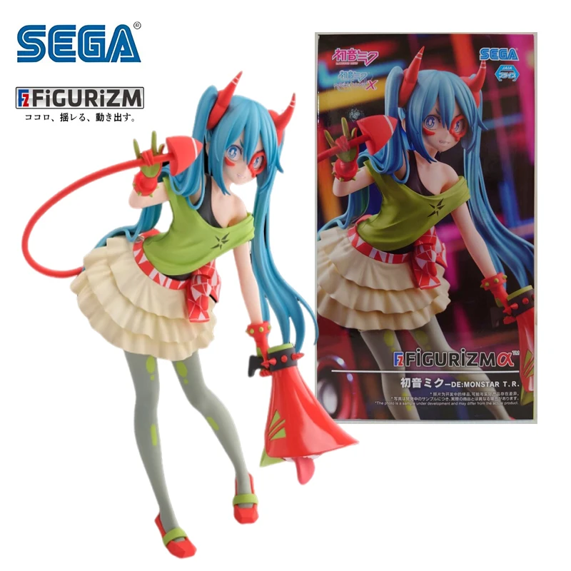 In Stock SEGA FIGURIZMα Hatsune Miku -Project DIVA- X Hatsune Miku-DE:MONSTAR T.R. PVC 22CM Anime Action Figures Model Toy