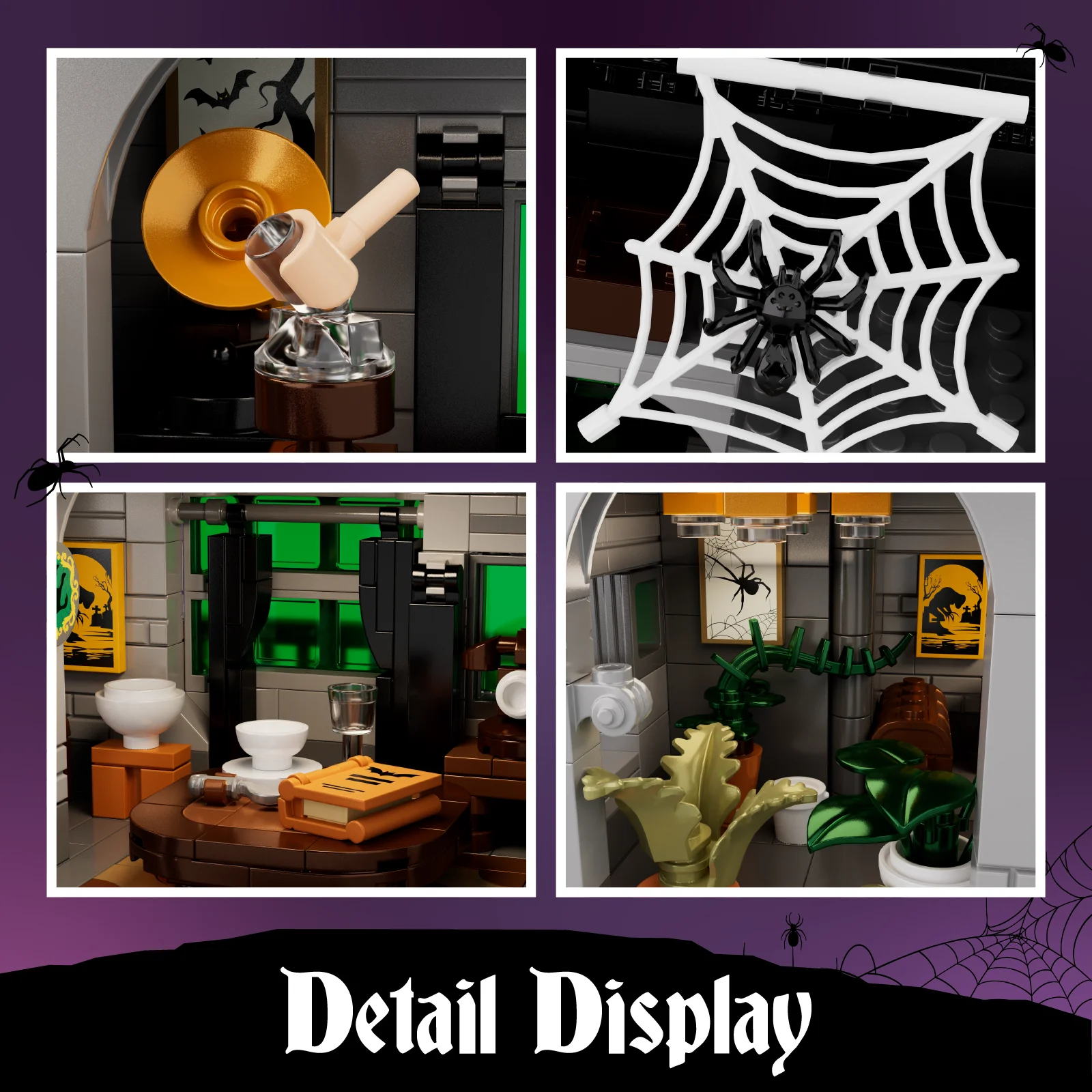 Gothic Victorian Manor Building Blocks Set Haunted House Construction Bricks Model Kit DIY Assembly Toys for Adults Holiday Gift