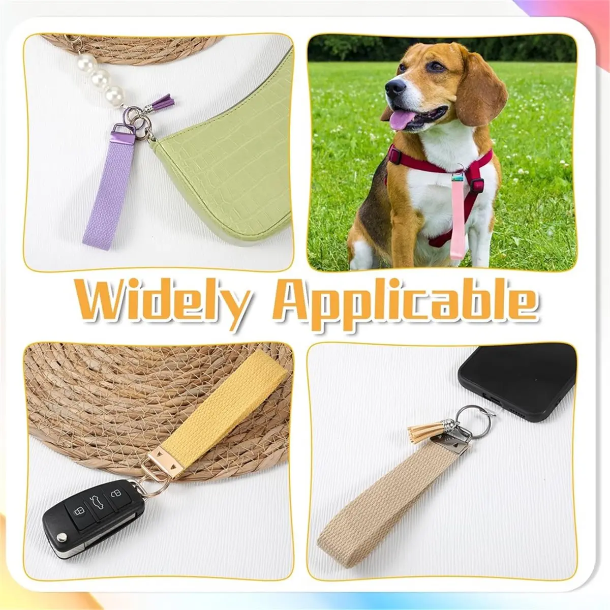 【STABLE QUALITY】192 Pcs Key Fob Hardware Set, 96 Keychain Hardware with 96 Tassels Colorful Keychain Hardwares Set for Key Chain