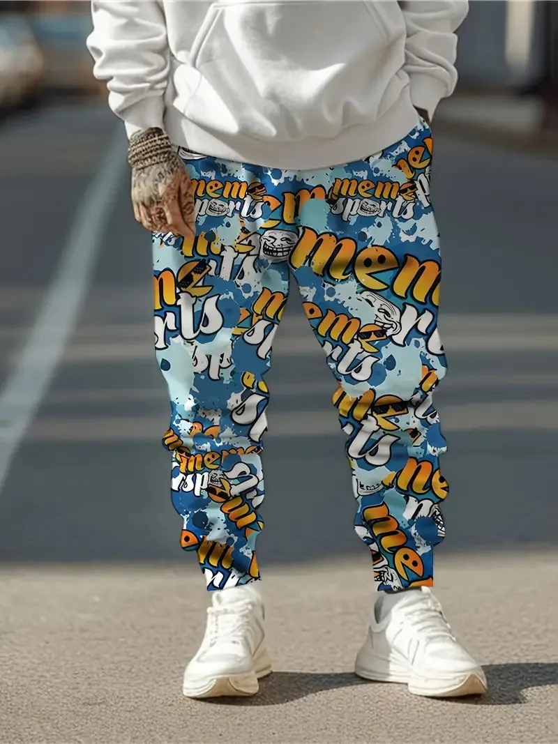 Celana pria baru untuk Musim Semi dan Musim Gugur 2025 ini kasual, modis, lembut, dan nyaman dengan cetakan pola 3D.