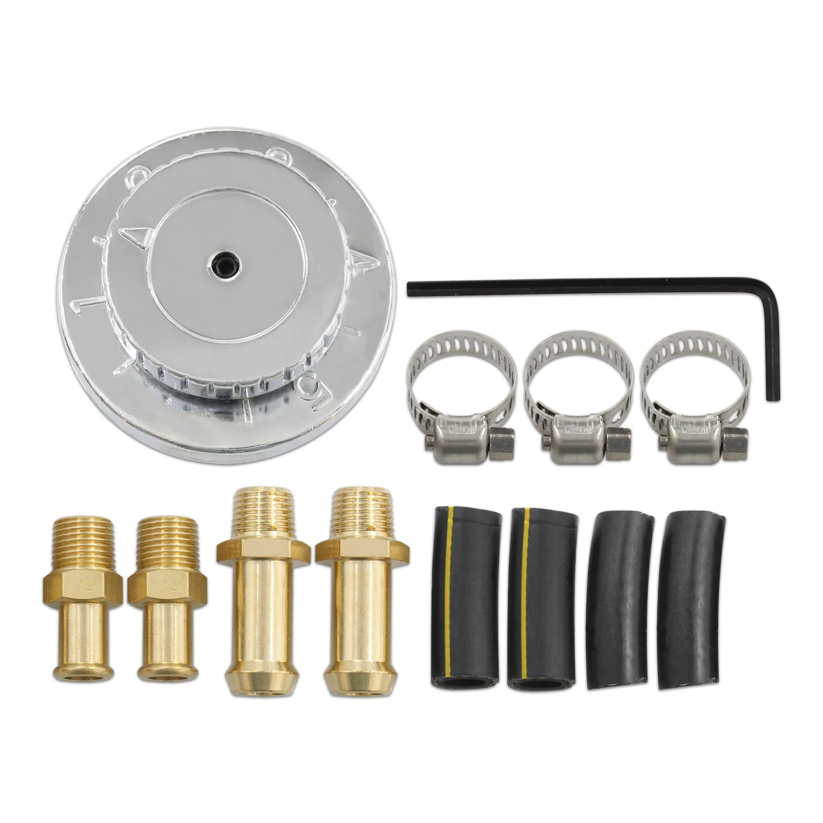 Fuel Pressure Regulator Kit Carburetor Carb Fuel Pump FPR, Adjustable Gunmetal Fuel Pressure Regulator Universal