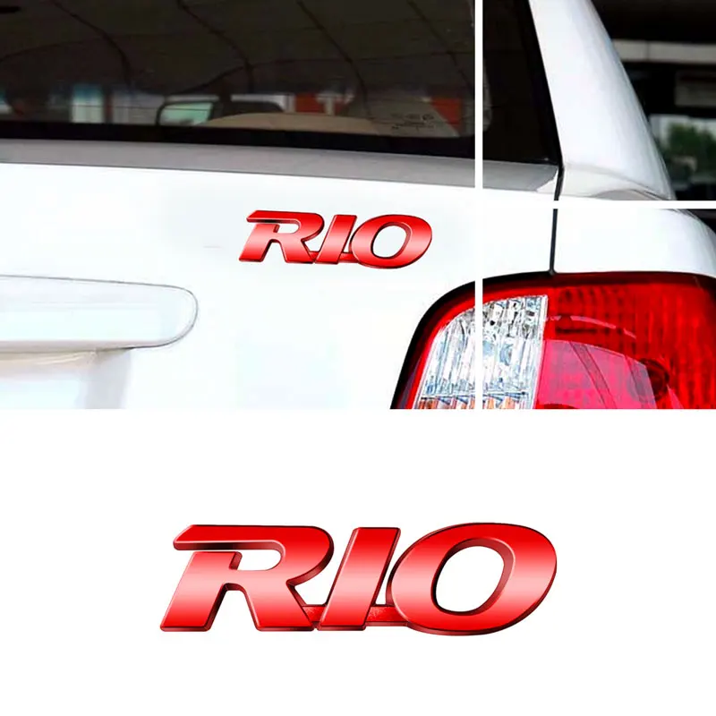 ملصق شعار حرف ريو معدني ثلاثي الأبعاد ، تصميم السيارة ، المصد الخلفي ، شعار الجذع ، K2 ، K3 ، K5 ، KX5 ، GT ، Forte ، Rio ، Optima ، Sorento #5