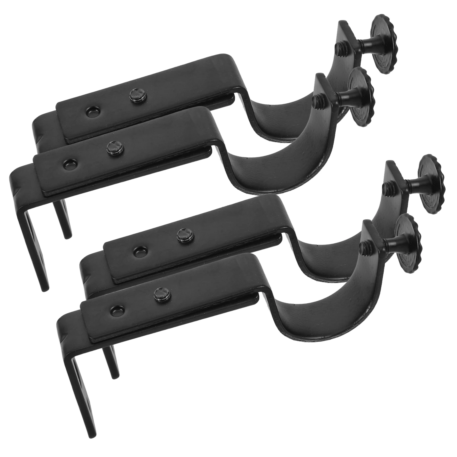 

4Pcs Adjustable Curtain Rod Brackets Heavy Duty Metal Wall Mount Support for Home Dorm Hotel Curtain Rod Holders