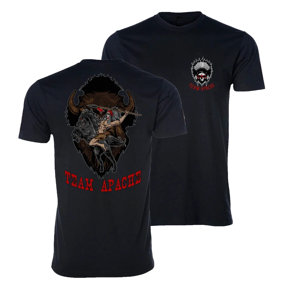 Camiseta del segundo escuadrón 101st Regiment de Caballería "TEAM APACHE", 100% algodón, cuello redondo, manga corta, camiseta informal de verano para hombre, ropa de calle