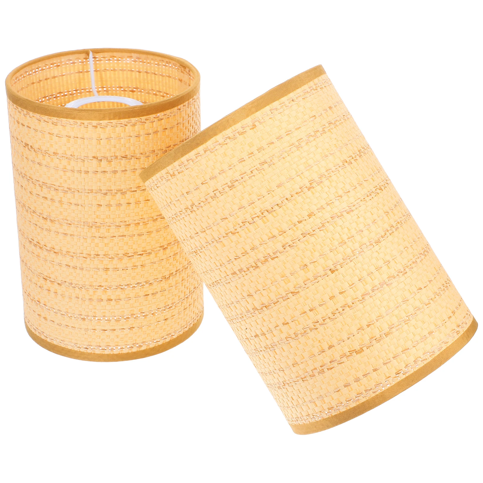 

2 Pcs Rattan Lamp Shade Floor Bohemian Decor Country Shades Lampshades for Table Basket Rose