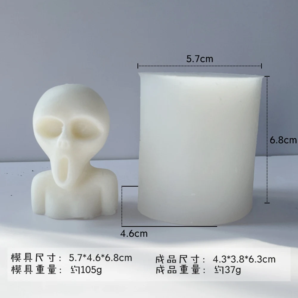 Halloween Ghost Face Candle Silicone Mold DIY Creative Aromatherapy Silicone Mold Scented Making Tools 3D DIY Handmade Fragrance