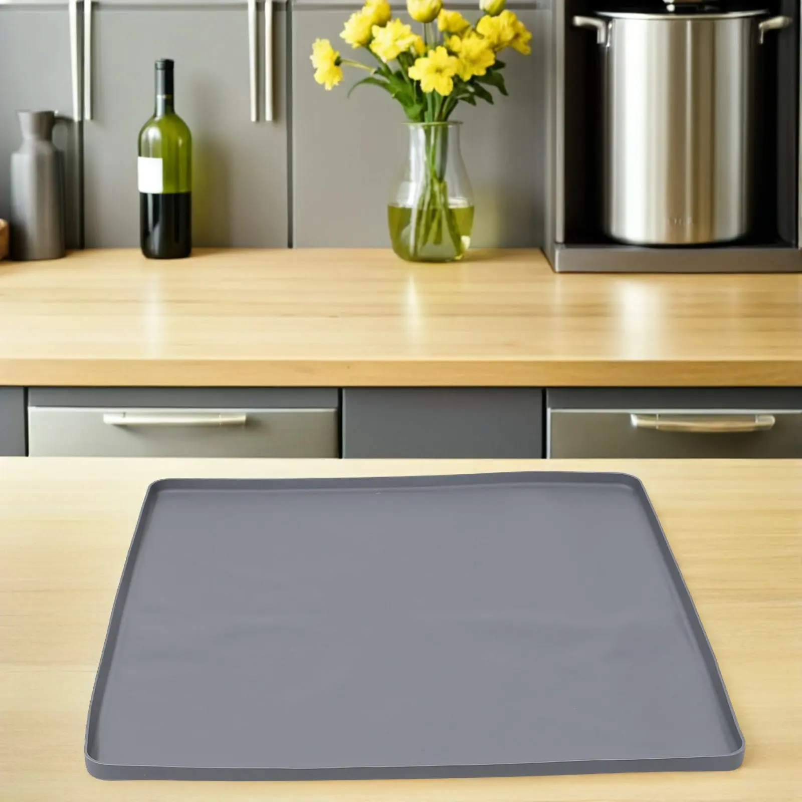 

Silicone Dishwasher Drip Tray Raised Edge Leak-Proof Pan Floor Protector Mat Anti-Leak Dish Drainer Tray Kitchen Counter