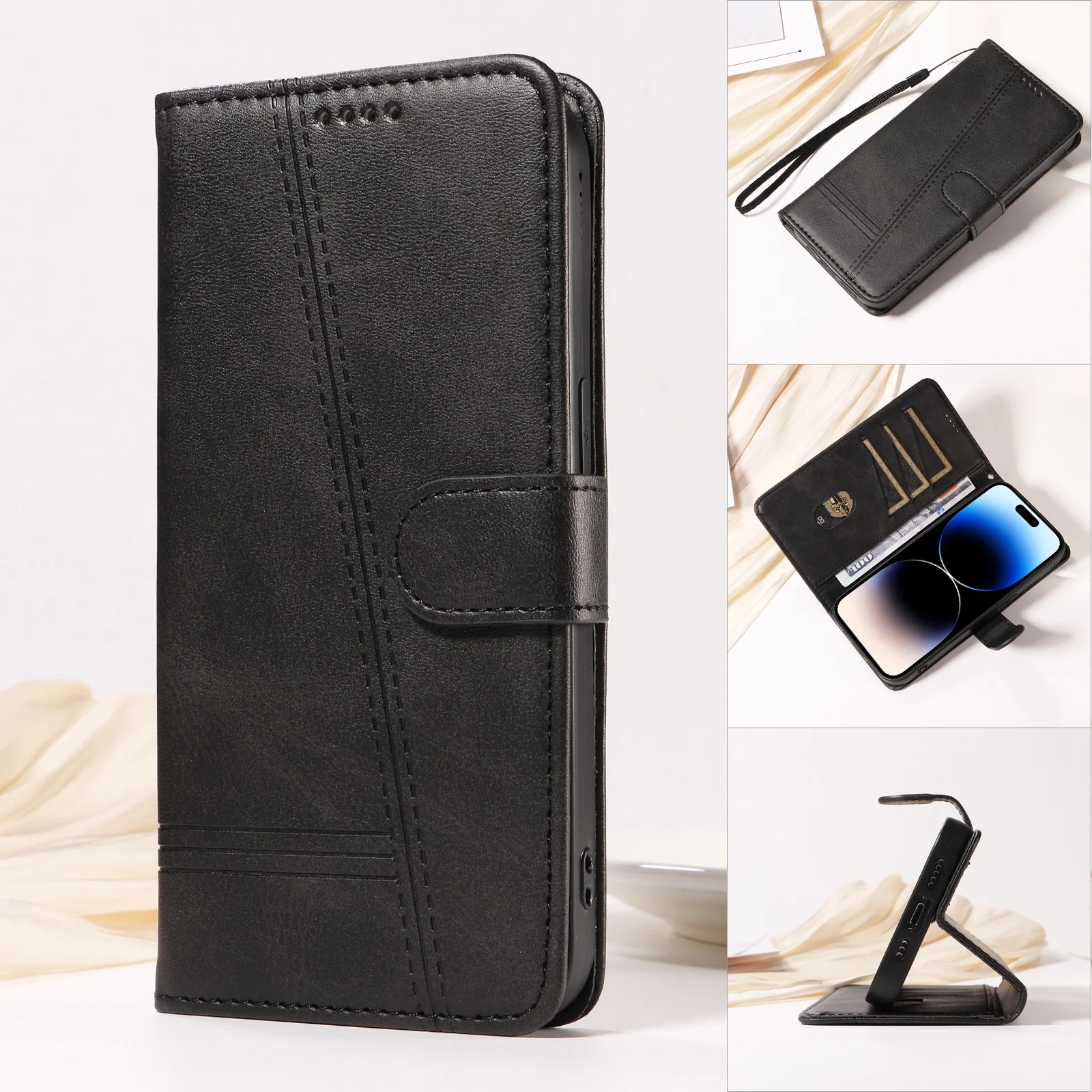Premium Leather Flip Case for iPhone 14 Pro Max