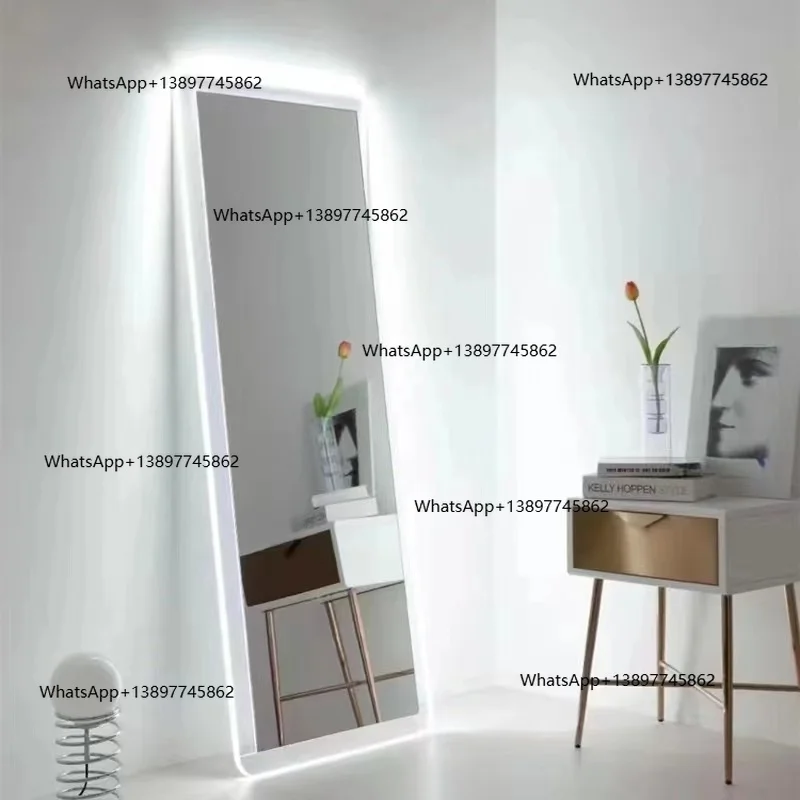 Peiqi Minimalist Aesthetic Mirror Dressing Design Modern Wavy Frame Mirror Full Body Dressing Acrylic Spiegel Wand Home Decorati