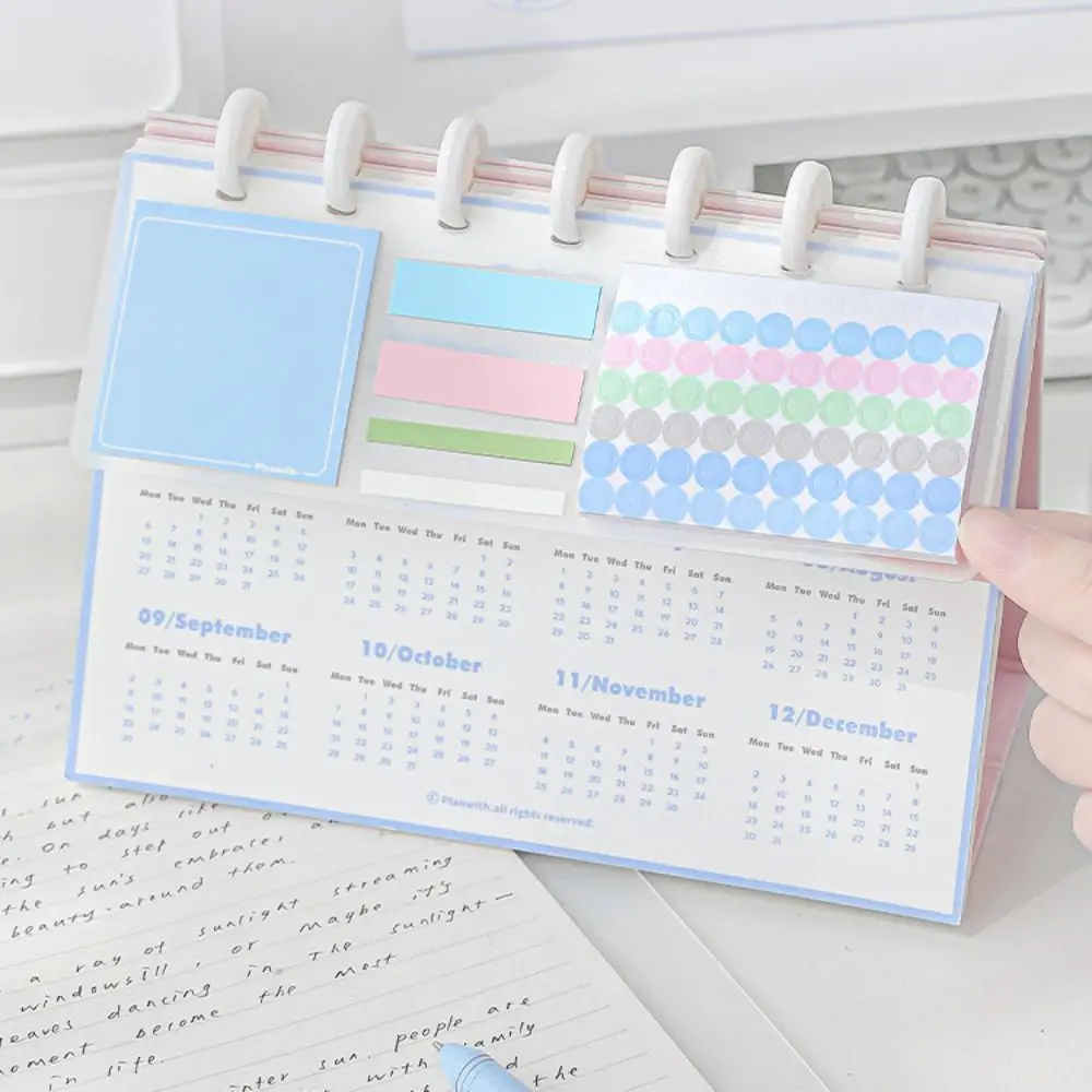 Mushroom Button 2025 Desk Calendar Standing Flip Daily Monthly Learning Plan Desk Calendar Schedule Table Agenda Organizer