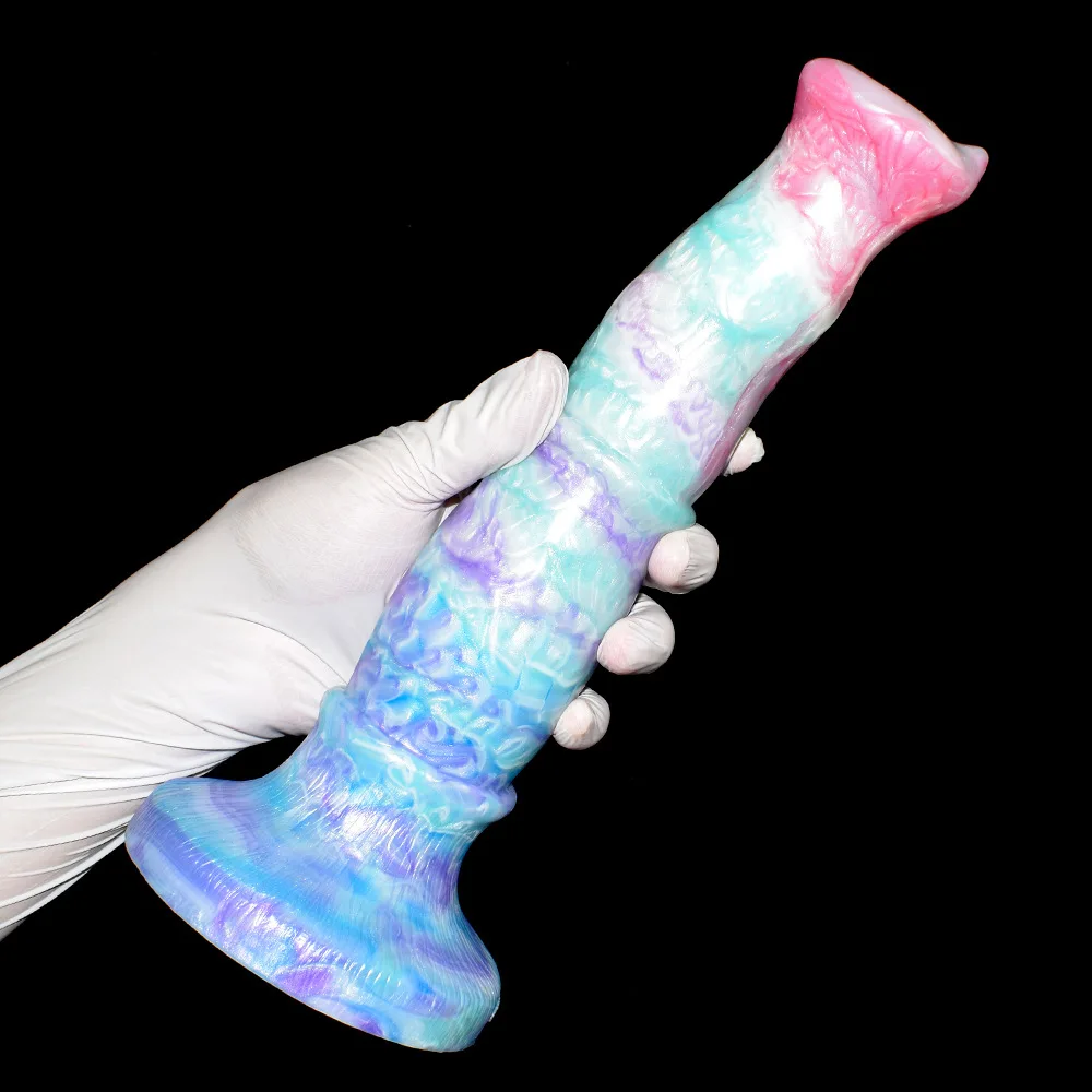 

Liquid silicone thick simulated dog penis soft anal plug masturbator for men and women