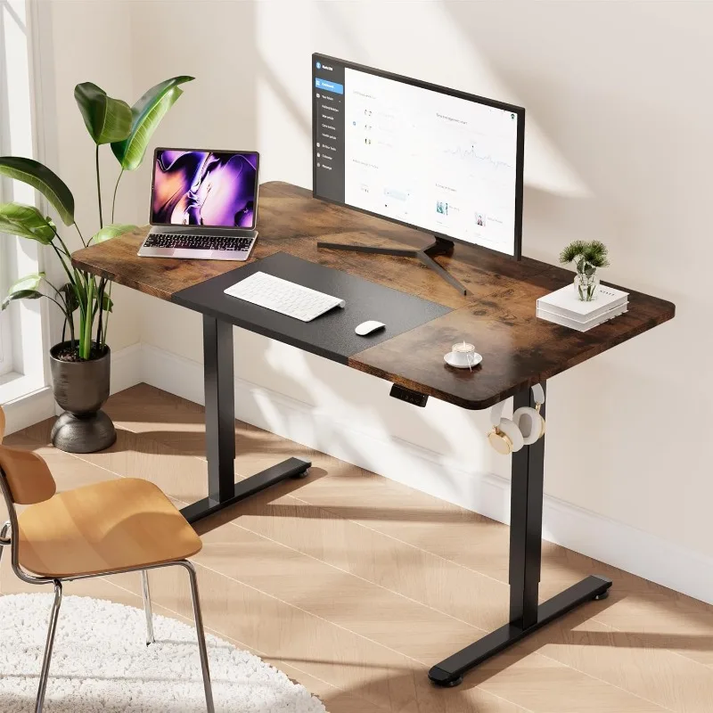 Electric Height Adjustable Electric Standing Desk, 55 x 28 Inch Sit Stand Desk with Memory Controllers, Stand up Desk for H