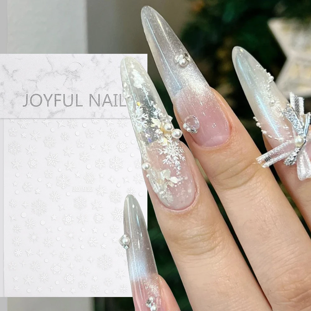 3D Face Eyes Party Makeup Tattoo Sticker Christmas White Snowflake Sticker Self-adhesive Mixed Crystal Face Decoration Sticker