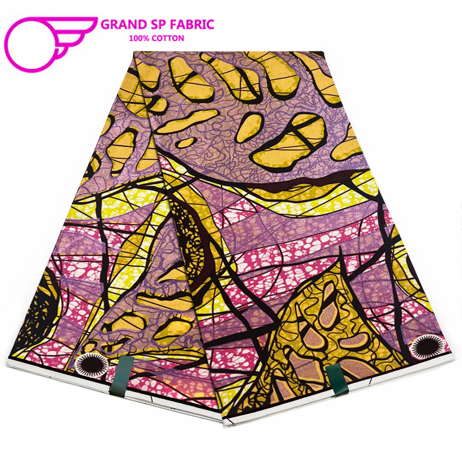 Grand Super Fabric 100% Cotton African Wax Fabric High Quality Wax Print Ankara Fabric For Sewing 6yards Women Fabric LV-41