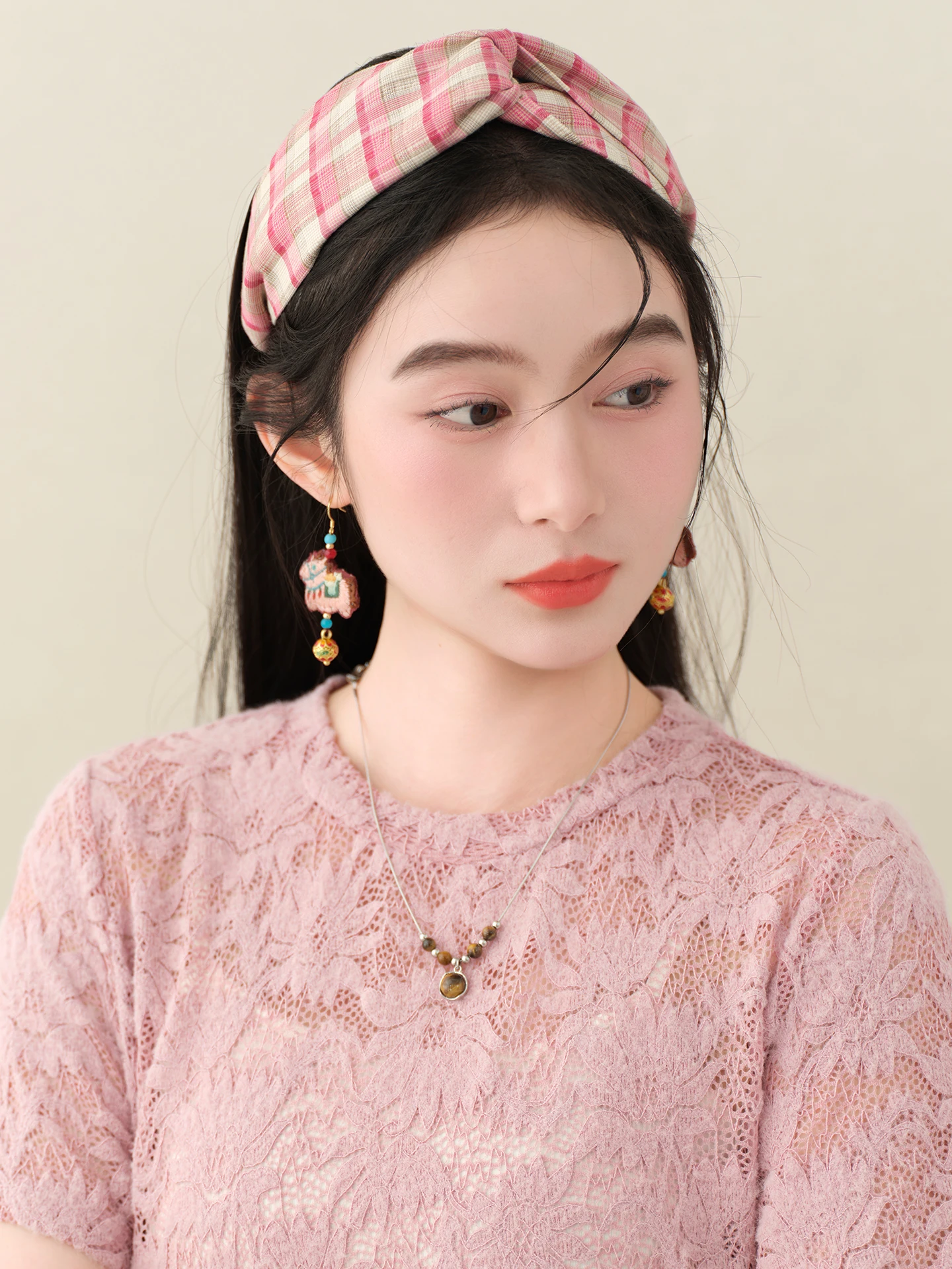suluo-casual-fashion-plaid-hairband-wide-cross-100-cotton-hair-accessories-for-women-summer-collection-china-made