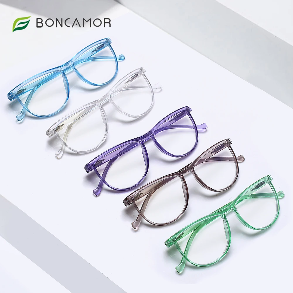 

Boncamor Anti-Blue Light Reading Glasses Spring Hinge Men's Women's Vision Protection Computer Eyeglasses +2.0+2.5+3.0