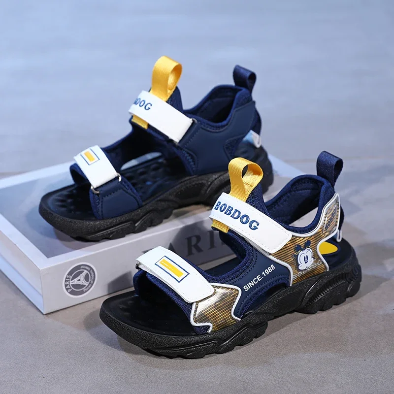 

Детские сандалии, новые летние модные легкие повседневные спортивные сандалии для мальчиков, удобная детская пляжная обувь с мягкой подошвой
