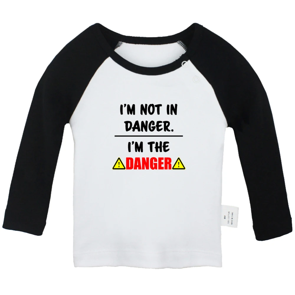 

iDzn New I'm Not In Danger, I'm The Danger Cute Baby T-shirts Kids Long Sleeves Tees 0-24M Infant T shirt Boys Girl Tops Clothes