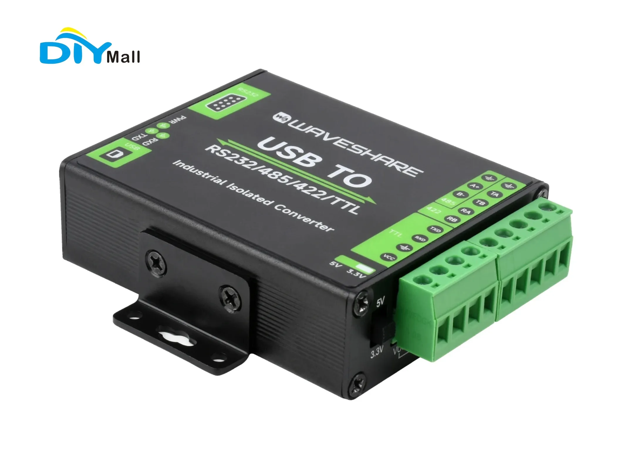 

Промышленный преобразователь изоляции DIYmall 5 В USB-B в RS232/485/422/TTL с чипом FT232RNL, поддержка нескольких GPS
