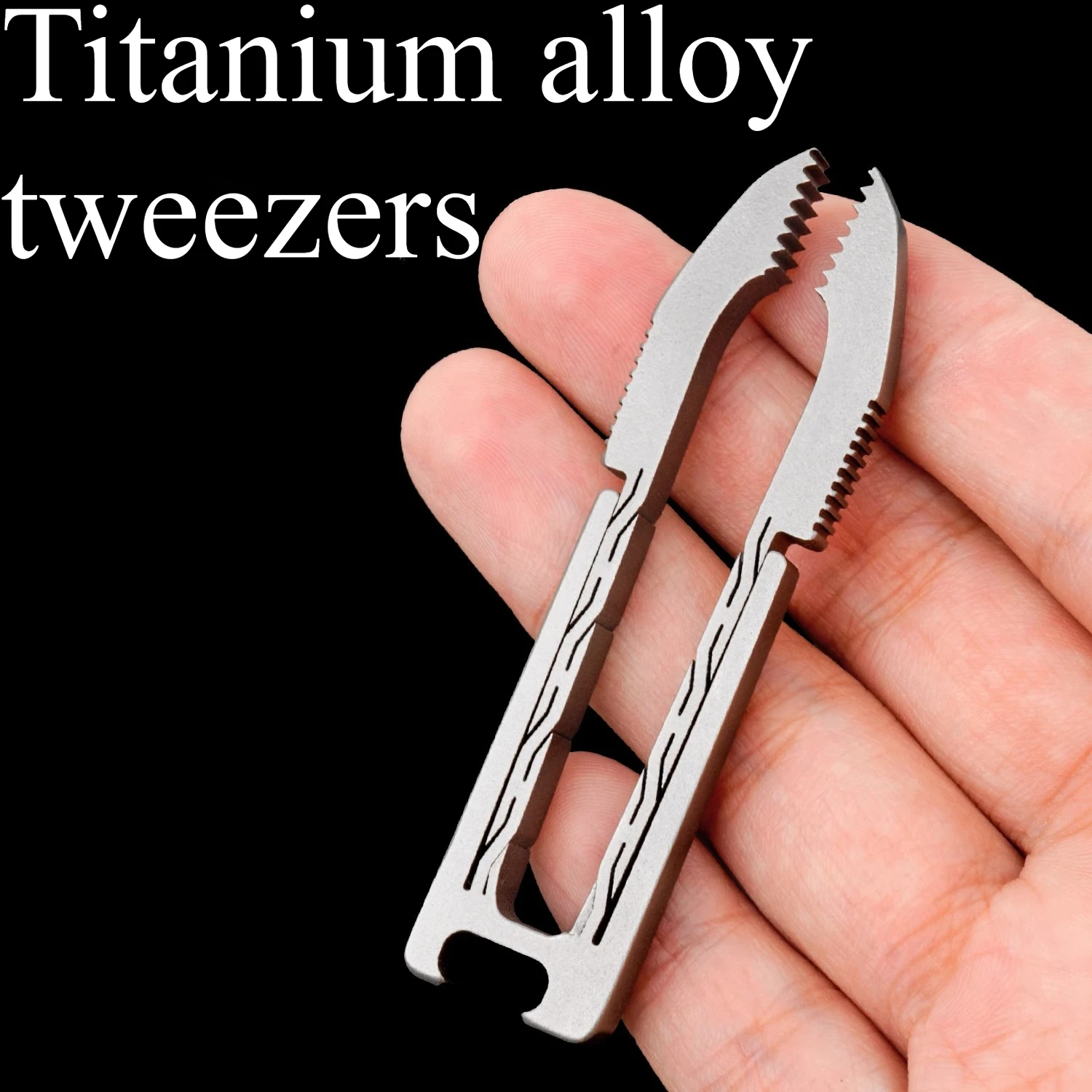 

NEW Titanium Alloy Tweezers Snap Clip Portable Outdoor EDC Keychain Small Tool
