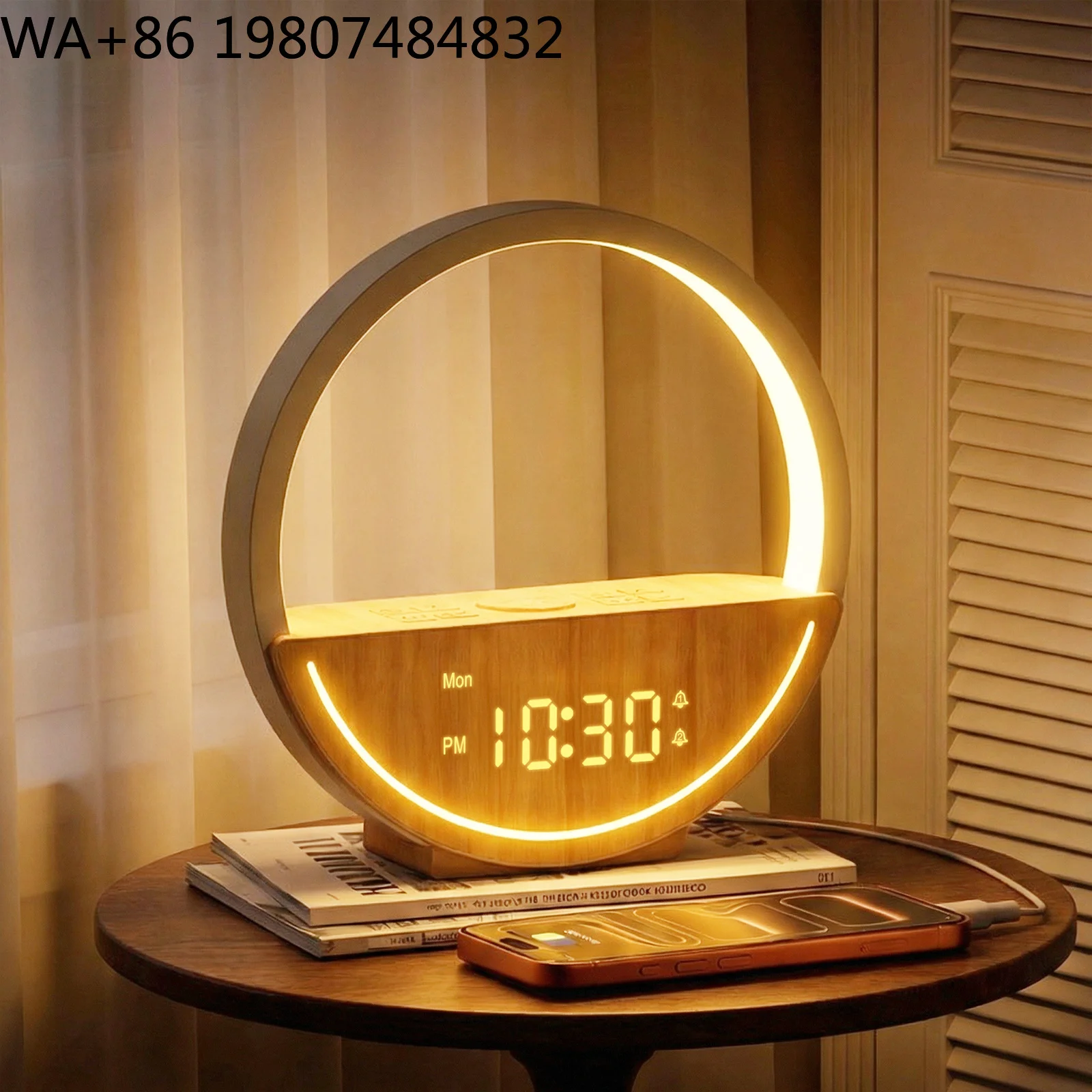 Minimalist Dawn Simulation Wake Lamp 20 Calming Natural Sounds Dual Alarm Setting Sleep Aid RGB Night Light For Daily Bedroom view 6