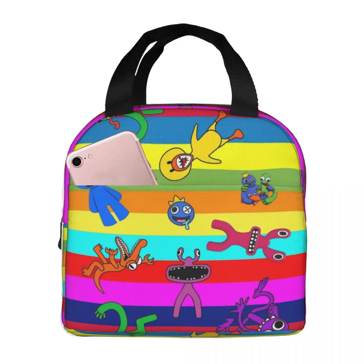 

Супер красочная R-радугая изолированная сумка для обеда для друзей, контейнер для еды для планшета, геймера, портативный термохолодильник, ланч-боксы для пикника