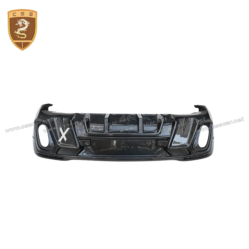 Rear Diffuser Lip with Exhaust Tips Back Bumper Protector Carbon Fiber Accessory For Benz GLE Couple 2020 2021 2022 Larte Style