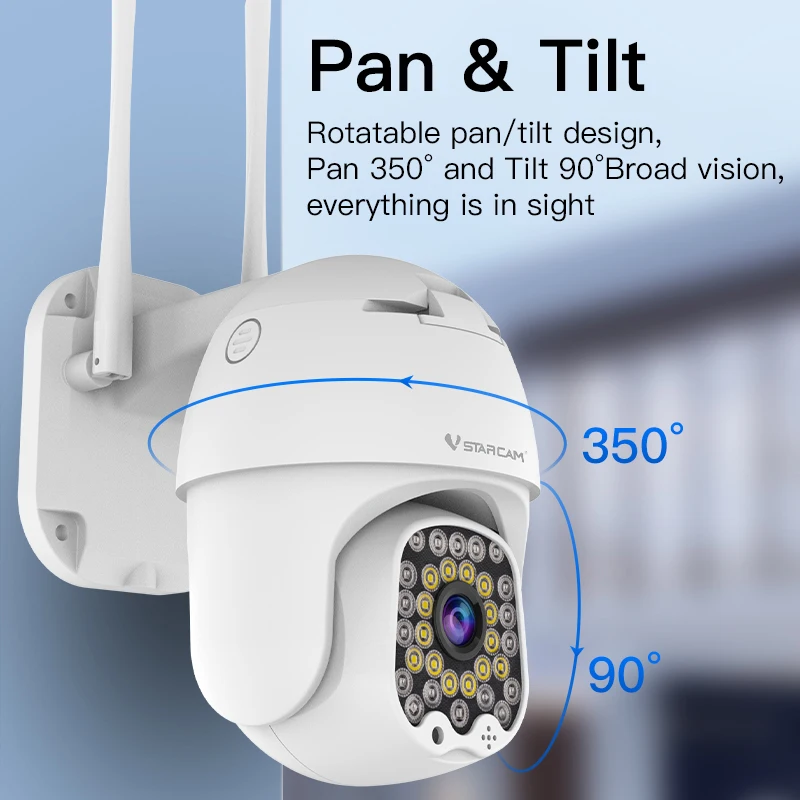 VStarcam New 3MP HD Outdoor Security Camera More LED Light Security WiFi Waterproof Dustproof Smart Home Night Vision Phone App