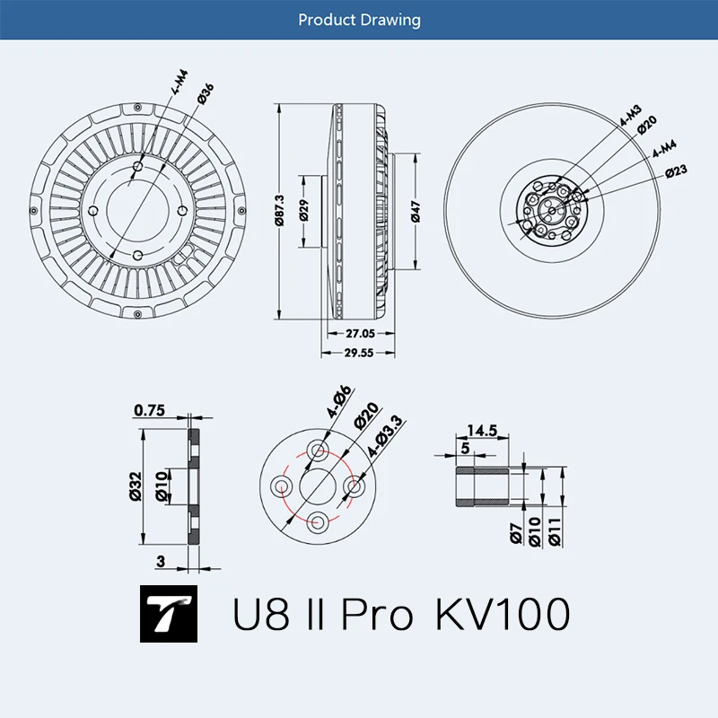 

U8 PRO Motor KV100 High Efficiency Brushless for Multirotor Industrial 12S LiPo