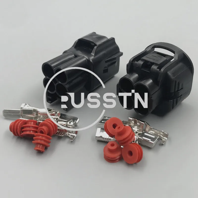 1 Set 4 Hole 4.8 Series Automobile Replacement Parts Male Female Fan Wire Plug AC Assembly 7282-7043-30 7283-7043-30 MG641744-5