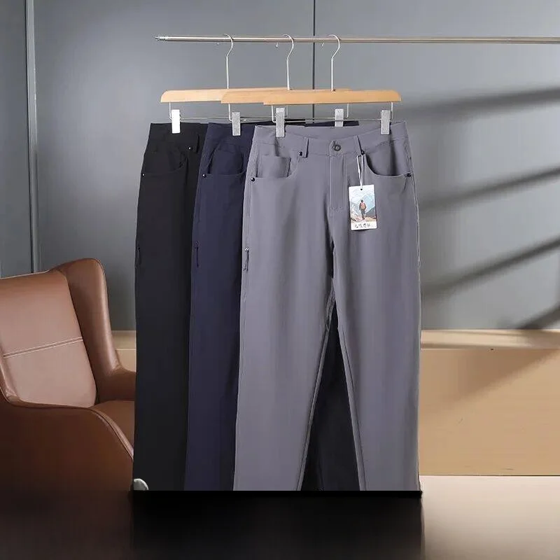 Outdoor Men's Softshell Trousers PT Series Wear Resistant Windproof Waterproof Elastic Business Casual Pants Nylon Spandex