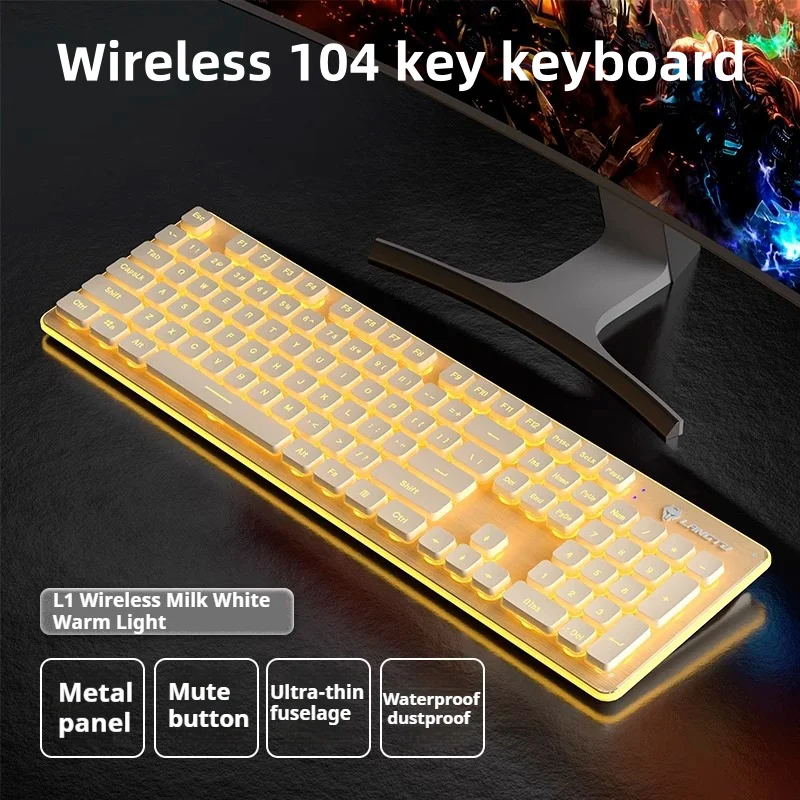 

LANGTU L1 Gaming Keyboard 104 Keys With Rgb Backlit Quiet Computer Keyboard, Waterproof,wireless Keyboard For Mac Xbox Pc Gamer