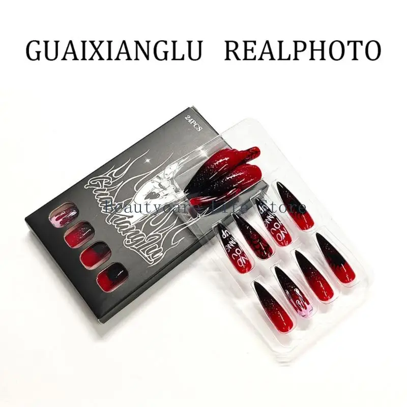 652c amandel valse nagellijsten op nagelstick op nagel Halloween -druk op nagel vrouwen