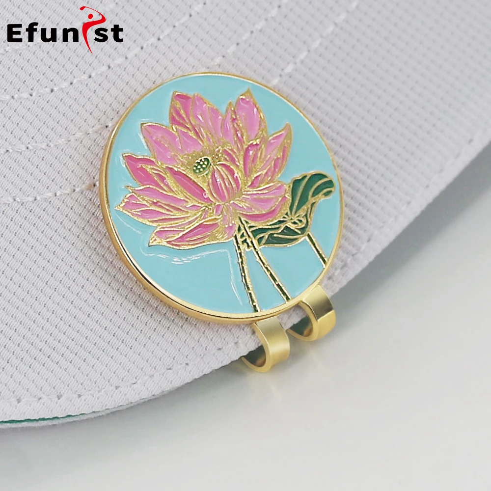 Golf Ball Position Abnehmbare Metall Lotus Stile Golf Marker Golf Hut Clip Magnetische Golf Cap Clips Mit Magnet Mark Drop Schiff