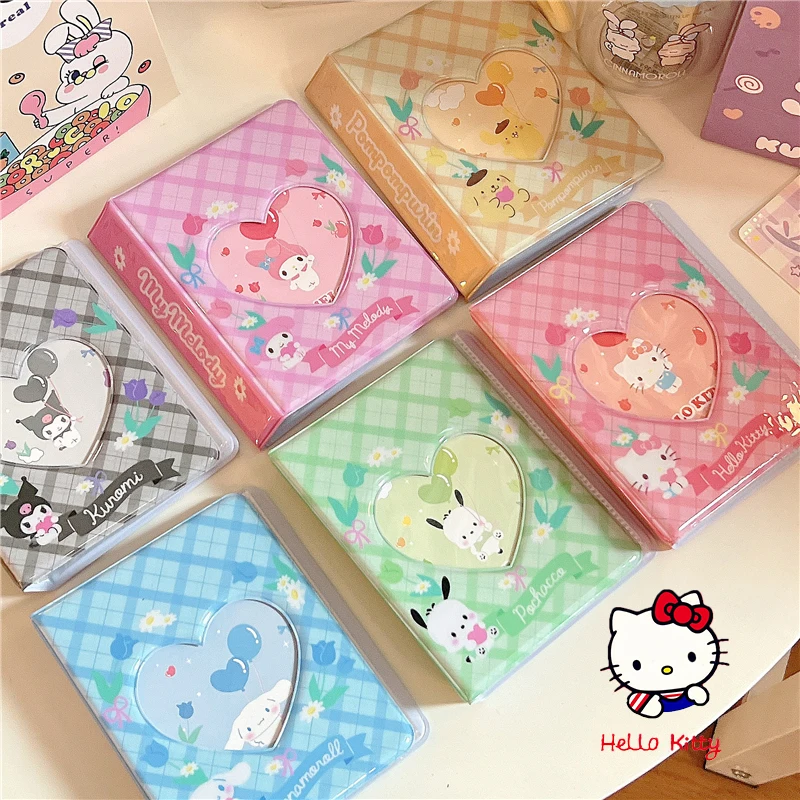 Hello Kitty Mini Card Storage Thin Cute Cartoon Melody Kuromi Photo Collection Album 3-Inch Idol Card Collector Polaroid Album